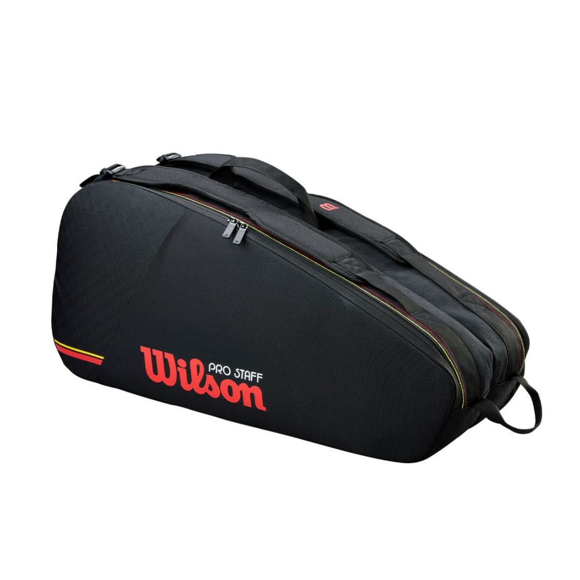 Wilson กระเป๋าเทนนิส Pro Staff Tour 6 Pack Tennis Bag | Black ( WR8051801001 )