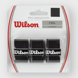 Wilson เทปพันด้าม / กริ๊ปพันด้ามไม้เทนนิส Pro Overgrip Sensation Tape Racket Tennis  | Black ( WRZ4010BK )
