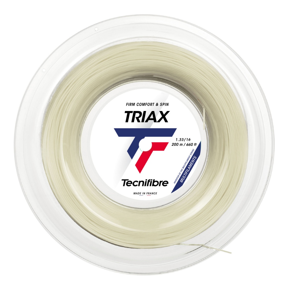 Tecnifibre เอ็นไม้เทนนิส Triax 16/1.33mm Tennis Strings Reel | Natural ( 01RTR133XN )