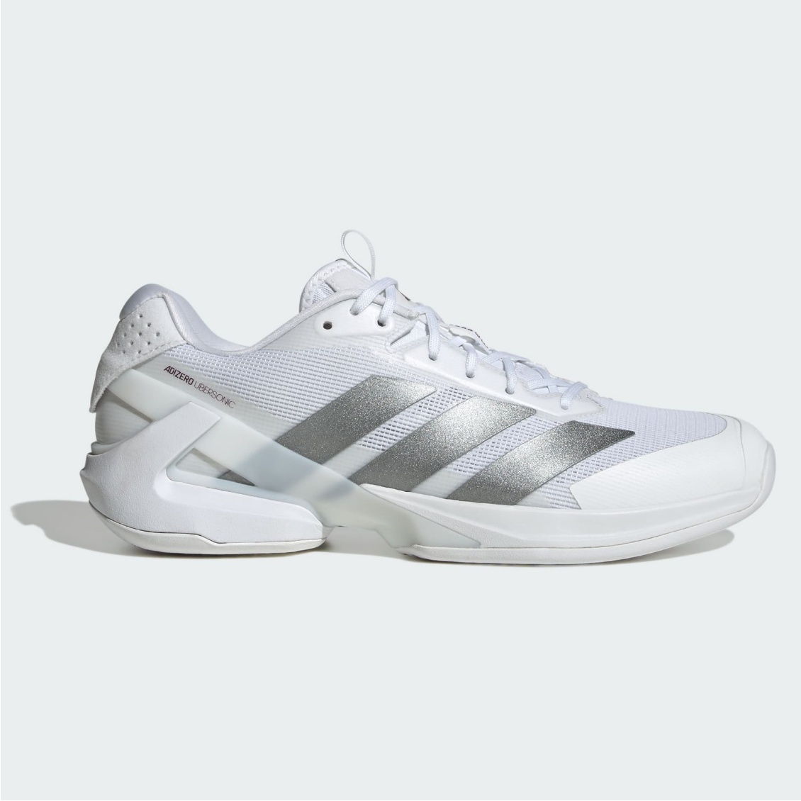 Adidas รองเท้าเทนนิสผู้ชาย Adizero Ubersonic 5 Tennis Shoes | Cloud White / Tech Grey Metallic / Maroon ( KK4409 )
