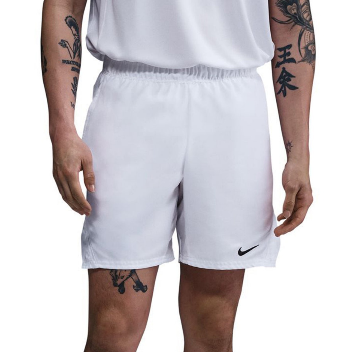 Nike กางเกงเทนนิสผู้ชาย Men's Court Victory Dri-Fit 18cm Tennis Shorts | White/Black ( FD5381-100 )