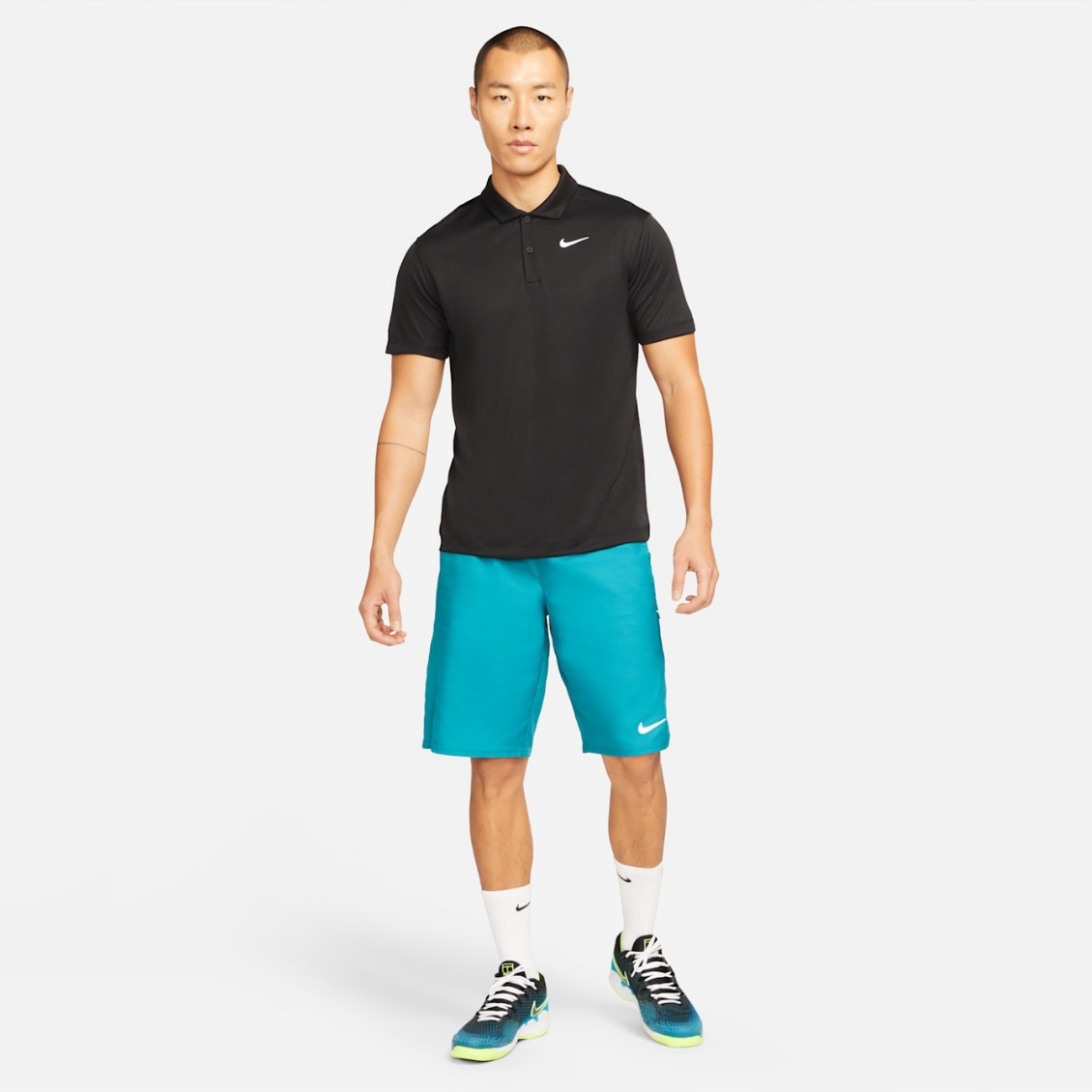 Nike เสื้อเทนนิสผู้ชาย Men's Court Dri-FIT Tennis Polo | Black/White ( DH0858-010 ) - Image 5