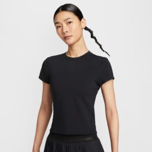 Nike เสื้อเทนนิสผู้หญิง Women's Court Advantage Dri-FIT Short-Sleeve Tennis Top | Black/Black ( HQ2995-010 )