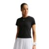 Nike เสื้อเทนนิสผู้หญิง Women's Victory Dri-FIT Short-Sleeve Tennis Top | Black/White ( IB3777-010 ) - Image 5