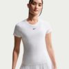 Nike เสื้อเทนนิสผู้หญิง Women's Victory Dri-FIT Short-Sleeve Tennis Top | White/Black ( IB3777-100 )