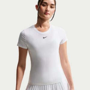 Nike เสื้อเทนนิสผู้หญิง Women's Victory Dri-FIT Short-Sleeve Tennis Top | White/Black ( IB3777-100 )