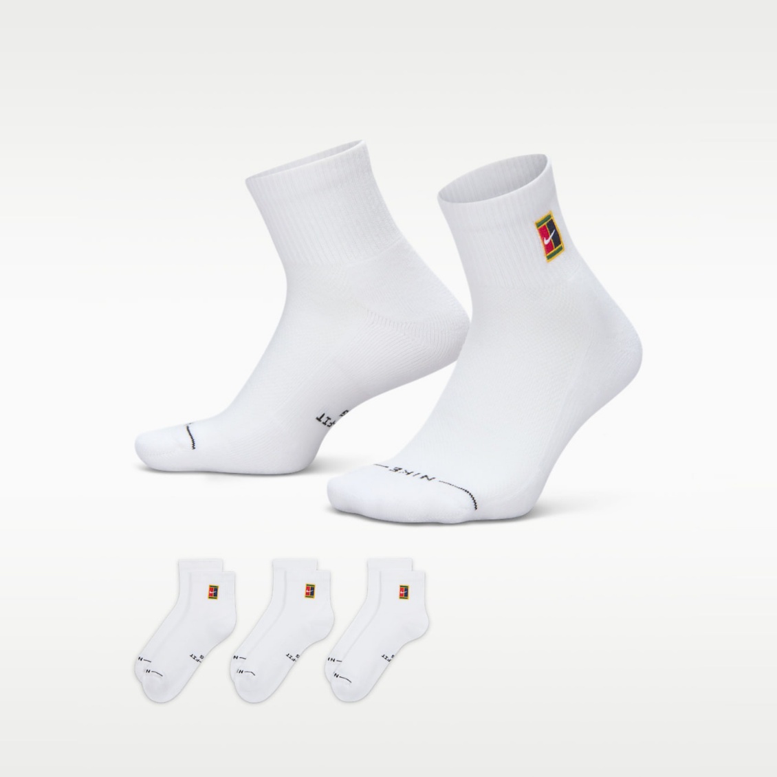 Nike ถุงเท้าเทนนิส Everyday Ankle Socks 3 Pairs | Multi-Colour ( IH8635-901 )