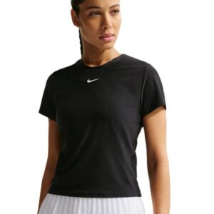 Nike เสื้อเทนนิสผู้หญิง Women's Victory Dri-FIT Short-Sleeve Tennis Top | Black/White ( IB3777-010 )