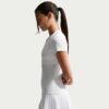 Nike เสื้อเทนนิสผู้หญิง Women's Victory Dri-FIT Short-Sleeve Tennis Top | White/Black ( IB3777-100 ) - Image 3