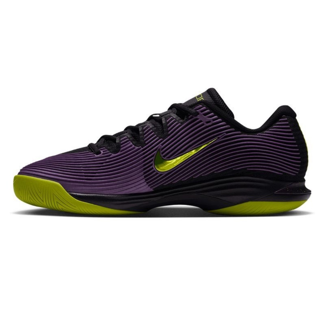 Nike รองเท้าเทนนิสผู้ชาย Zoom Vapor 12 Clay Court | Black/Lemon Venom/Purple Dynasty ( JA6917-001 ) - Image 4