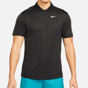 Nike เสื้อเทนนิสผู้ชาย Men's Court Dri-FIT Tennis Polo | Black/White ( DH0858-010 )