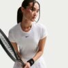 Nike เสื้อเทนนิสผู้หญิง Women's Victory Dri-FIT Short-Sleeve Tennis Top | White/Black ( IB3777-100 ) - Image 4