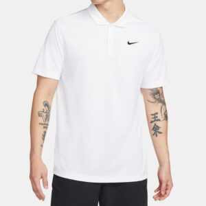 Nike เสื้อเทนนิสผู้ชาย Men's Court Dri-FIT Tennis Polo | White/Black ( DH0858-100 )