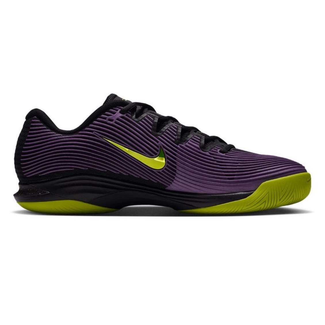 Nike รองเท้าเทนนิสผู้ชาย Zoom Vapor 12 Clay Court | Black/Lemon Venom/Purple Dynasty ( JA6917-001 ) - Image 3