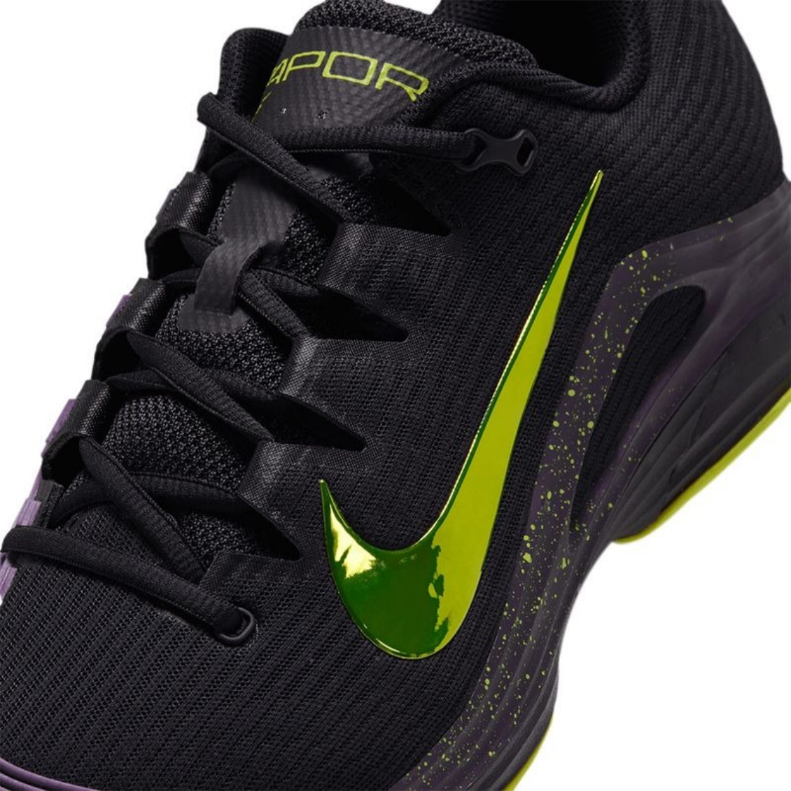 Nike รองเท้าเทนนิสผู้ชาย Zoom Vapor 12 Clay Court | Black/Lemon Venom/Purple Dynasty ( JA6917-001 ) - Image 9