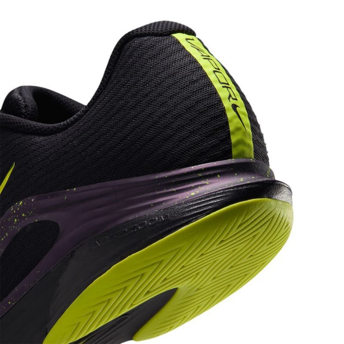 Nike รองเท้าเทนนิสผู้ชาย Zoom Vapor 12 Clay Court | Black/Lemon Venom/Purple Dynasty ( JA6917-001 ) - Image 8
