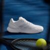 Adidas รองเท้าเทนนิสผู้ชาย Defiant Speed 2 | Cloud White / Tech Grey Metallic / Maroon ( KJ3106 ) - Image 2