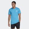 Adidas เสื้อเทนนิสผู้ชาย Escouade Tee | Shock Cyan/White ( DW8472 ) - Image 3