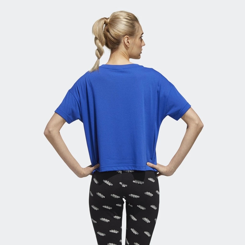 Adidas เสื้อครอปผู้หญิง Women x FARM Rio Tee | Royal Blue/White ( GD9018 ) - Image 5