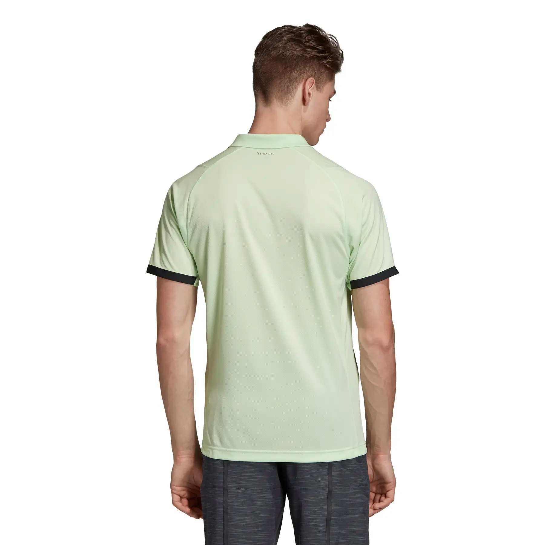 Adidas เสื้อเทนนิสผู้ชาย New York Polo | Glow Green/Carbon ( EI8969 ) - Image 5