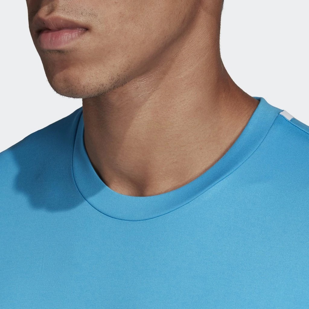 Adidas เสื้อเทนนิสผู้ชาย Escouade Tee | Shock Cyan/White ( DW8472 ) - Image 6
