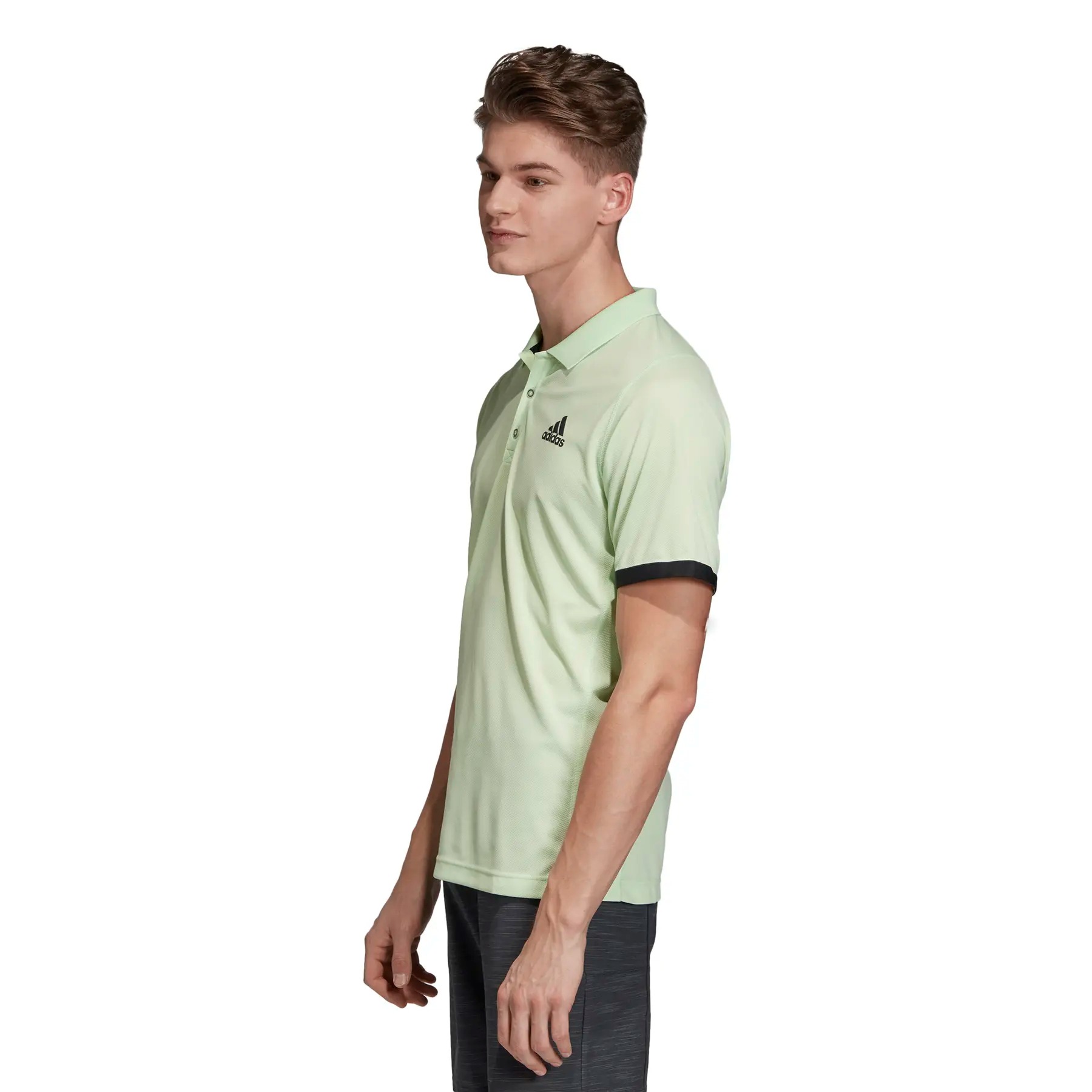 Adidas เสื้อเทนนิสผู้ชาย New York Polo | Glow Green/Carbon ( EI8969 ) - Image 8