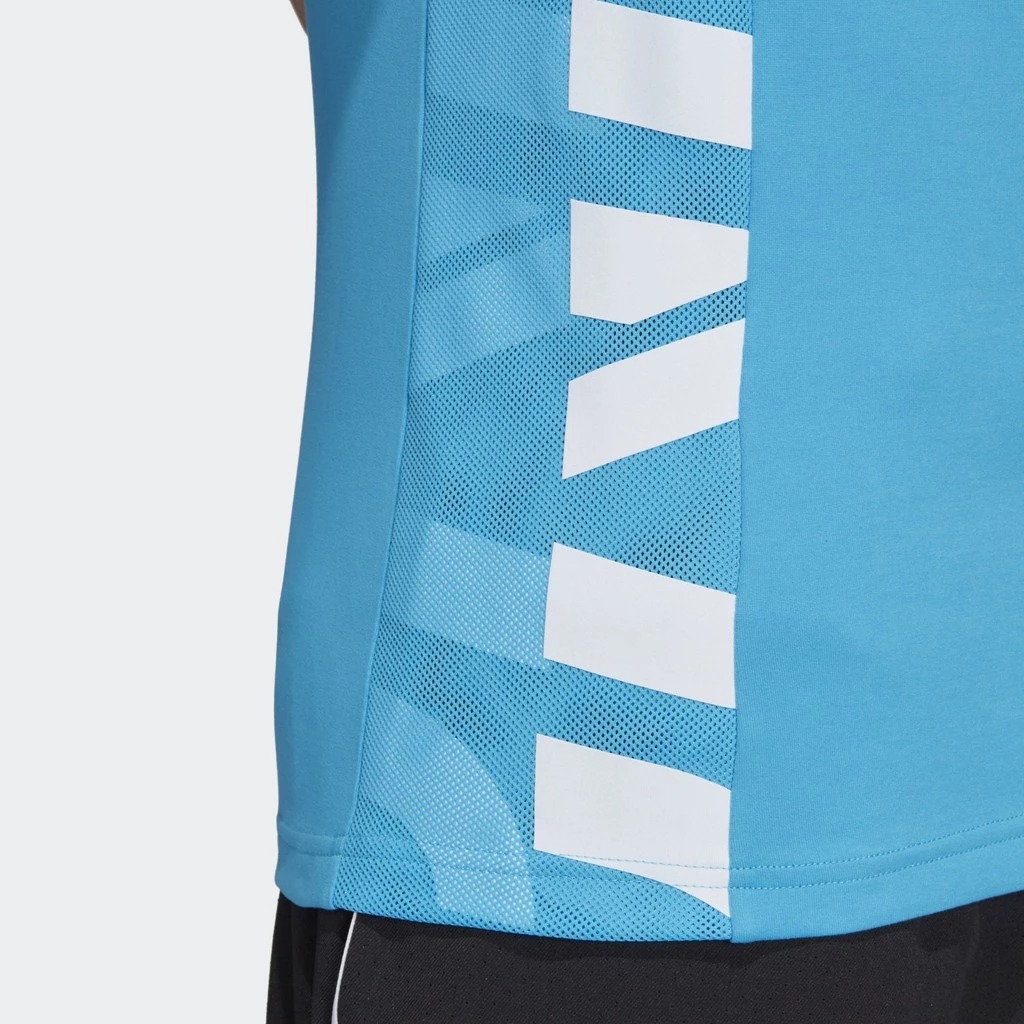 Adidas เสื้อเทนนิสผู้ชาย Escouade Tee | Shock Cyan/White ( DW8472 ) - Image 7