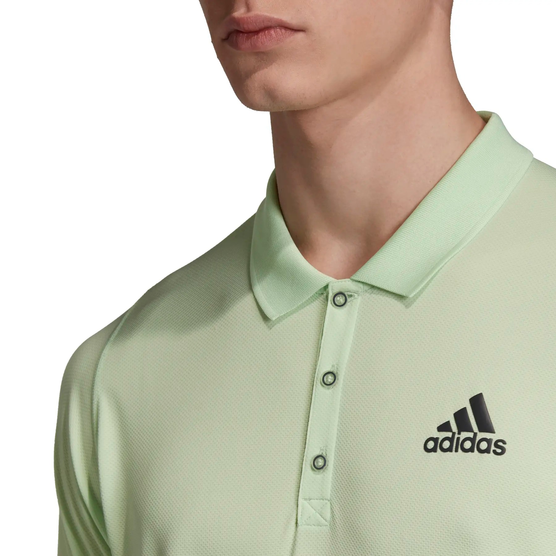 Adidas เสื้อเทนนิสผู้ชาย New York Polo | Glow Green/Carbon ( EI8969 ) - Image 7