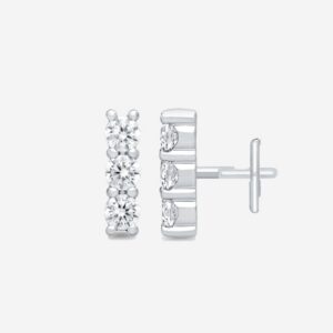 Baqless ต่างหู Honesty Triple Earrings | Rhodium ( 93502K293CZ-RH-CO )