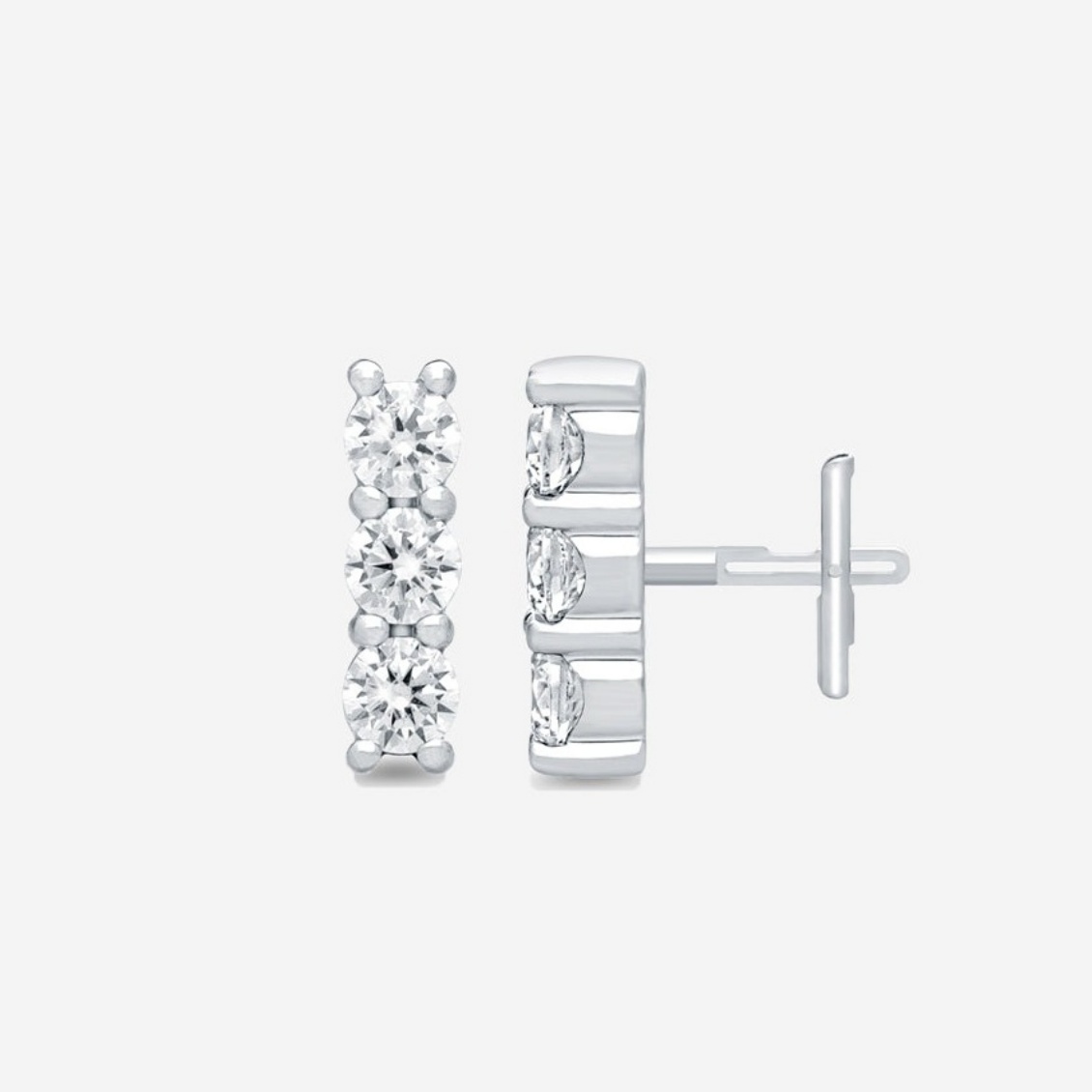 Baqless ต่างหู Honesty Triple Earrings | Rhodium ( 93502K293CZ-RH-CO )