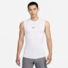 Nike เสื้อเทนนิสผู้ชาย Men's Pro Dri-Fit Tight Sleeveless Fitness Top | White/Black ( FB7915-100 )