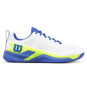 Wilson รองเท้าเทนนิสผู้ชาย Men's Rush Pro 4.5 Tennis Shoes | White / Amparo Blue / Safety Yellow ( WRS336680 )