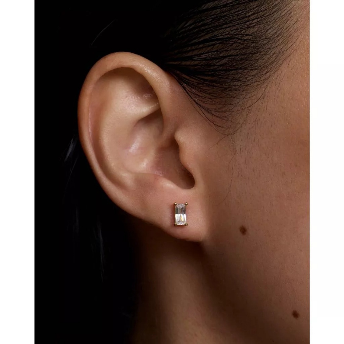 Baqless ต่างหู Honesty Rectangle White Earrings | Rhodium ( 93502K031CZ-RH-CO ) - Image 2