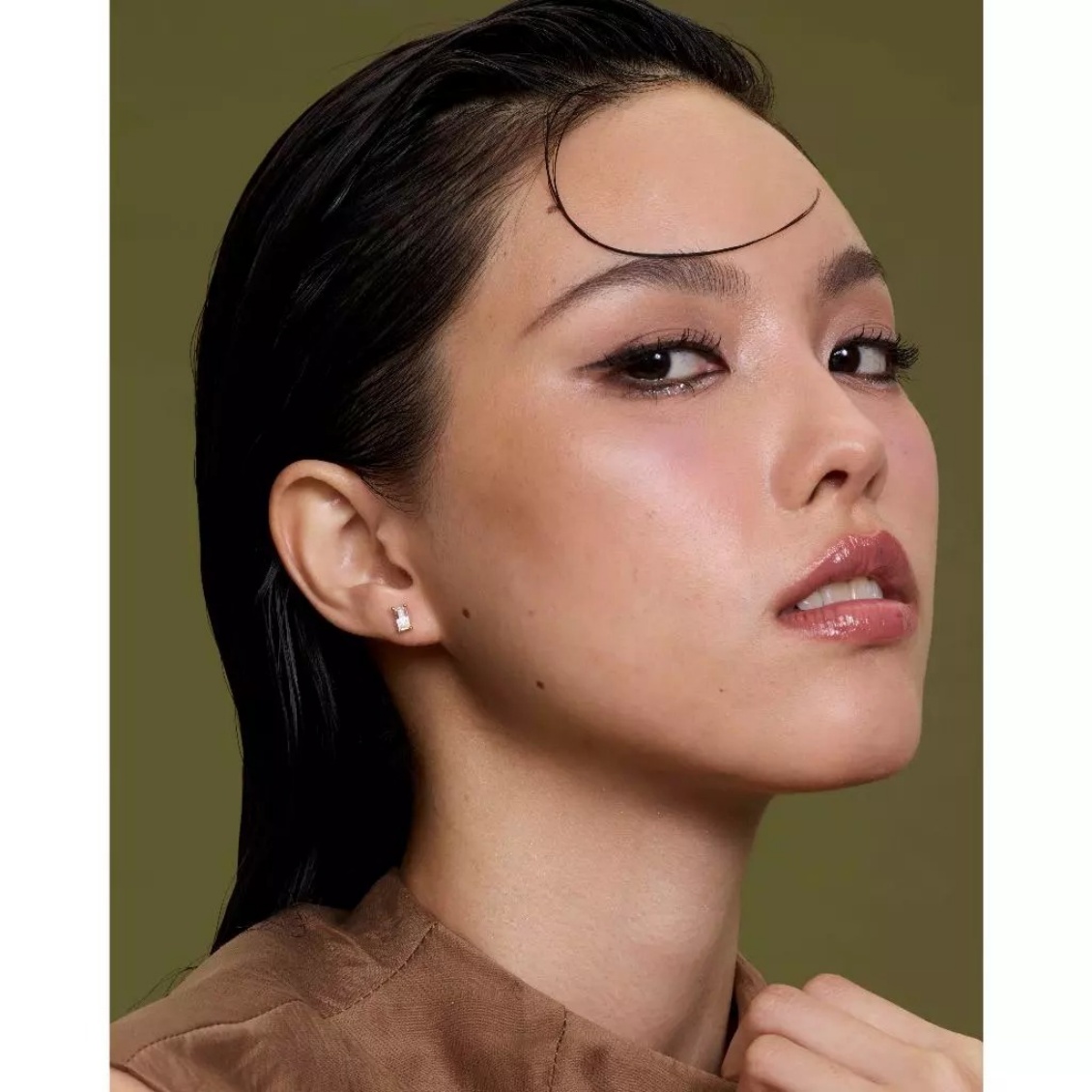 Baqless ต่างหู Honesty Rectangle White Earrings | Rhodium ( 93502K031CZ-RH-CO ) - Image 3