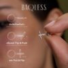 Baqless ต่างหู Honesty Rectangle White Earrings | Rhodium ( 93502K031CZ-RH-CO ) - Image 4