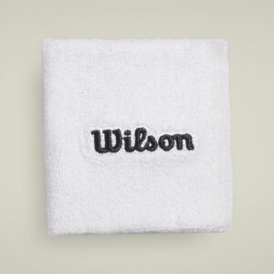 Wilson ปลอกรัดข้อมือเทนนิสแบบสั้น Terry Logo Wristband 2-Pack | White ( WU00022331WTAOS )